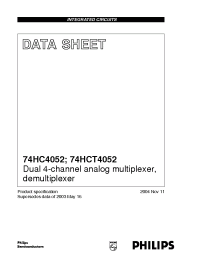 Datasheet 74HC4052 manufacturer Philips